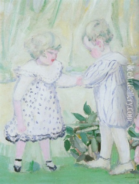 Les Deux Enfants Oil Painting - Jacqueline Marval