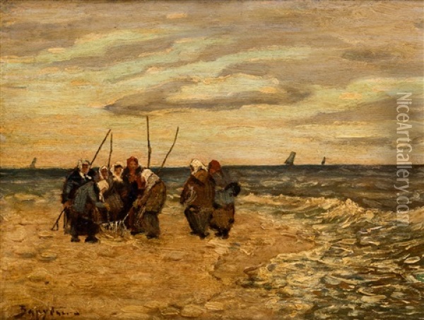 Fisherwomen In Normandie Oil Painting - Viktor Ivanovich Zarubin