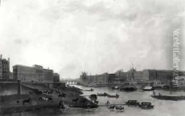 View of Paris from the Pont Neuf Oil Painting - Pierre-Antoine Demachy
