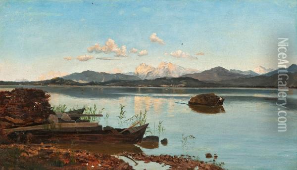 Fjord Oil Painting - Oskar Conrad Kleineh