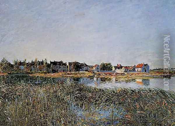 View of Saint-Mammes Oil Painting - Alfred Sisley
