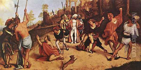The Martyrdom of St Stephen 1516 Oil Painting - Lorenzo Lotto