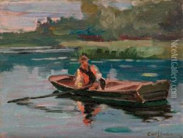 Fisherman Oil Painting - Carl Olaf Eric Lindin