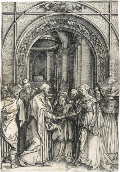 The Betrothal Of The Virgin, From The Life Of The Virgin Oil Painting - Albrecht Durer