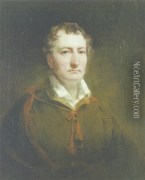 Portrait Of William Stirling Of Cordale In A Brown Jacket And A Red Cloak Oil Painting - Sir Henry Raeburn