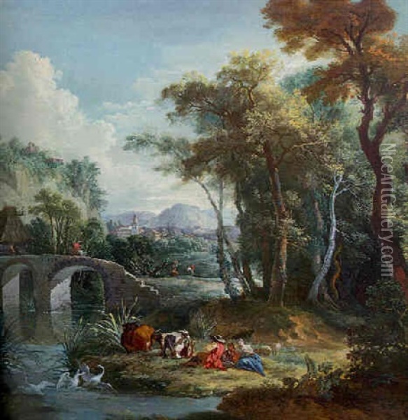 Cavalier Dans Un Paysage Oil Painting - Jean Baptiste Lallemand