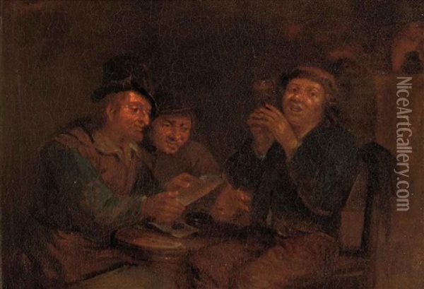 Peasants Making Merry Oil Painting - Egbert van Heemskerck the Elder
