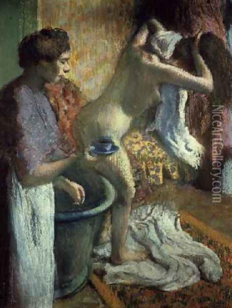 Breakfast after a bath Oil Painting - Edgar Degas