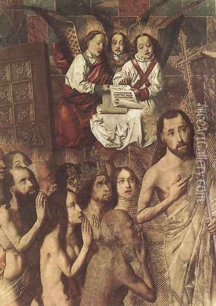 Christ Leading the Patriarchs to the Paradise (detail) c. 1480 Oil Painting - Bartolome Bermejo