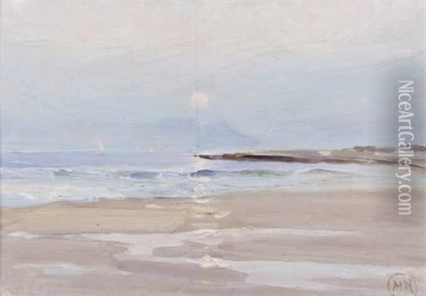 Sunset, Gordon's Bay Oil Painting - Pieter Hugo Naude