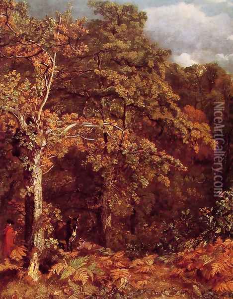 Wooded Landscape Oil Painting - John Constable