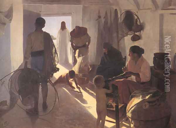 Los amigos de Jesus Oil Painting - Antonio Fillol Granell