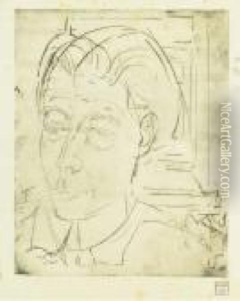 Portrait Von Ernst Ludwig Kirchner Oil Painting - Albert Muller