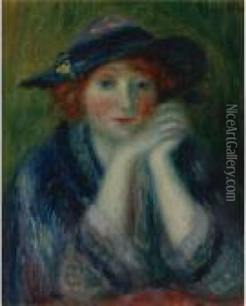 Portrait Study Of An Artist's Model Oil Painting - William Glackens