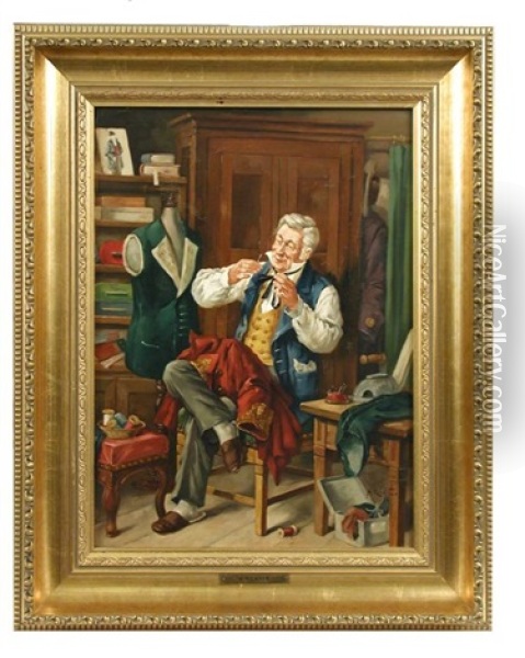 The Tailor Oil Painting - Hermann Richter