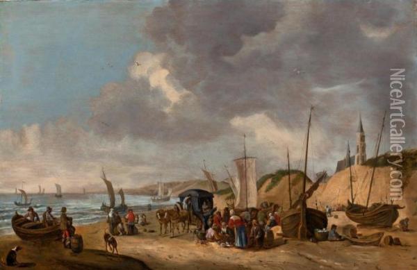 Strand Von Scheveningen Oil Painting - Cornelis Beelt