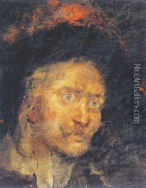 Head Of A Soldier Oil Painting - Domingo Munoz y Cuesta