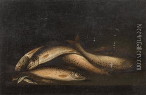 The Catch Oil Painting - Thomas Whittle the Elder