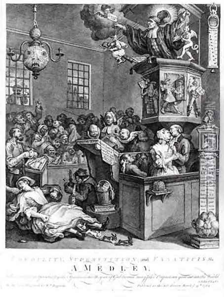 Credulity Superstition and Fanaticism Oil Painting - William Hogarth