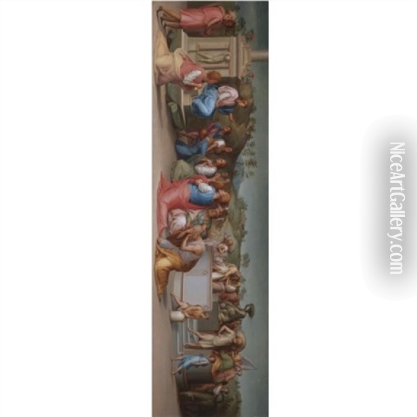 Joseph's Brothers Beg For Help Oil Painting -  Pontormo