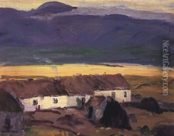 Cottages Achill Island Co.mayo Oil Painting - Robert Henri