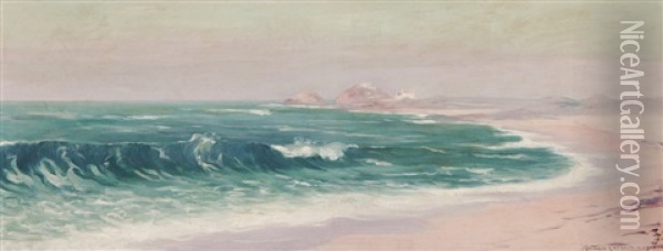 Praia Oil Painting - Antonio Carneiro