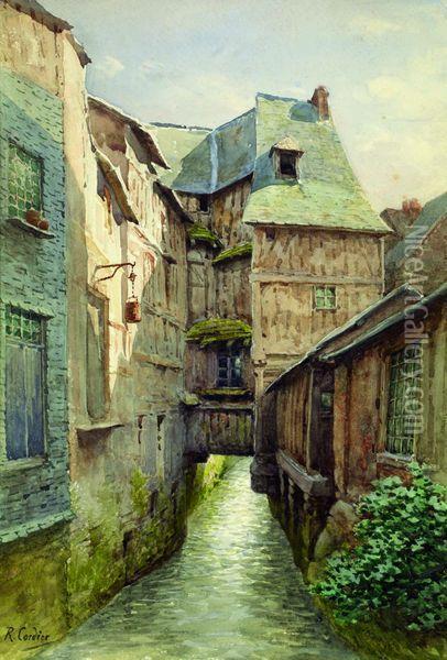  Maisons A Pont Audemer  Oil Painting - Raoul Cordier