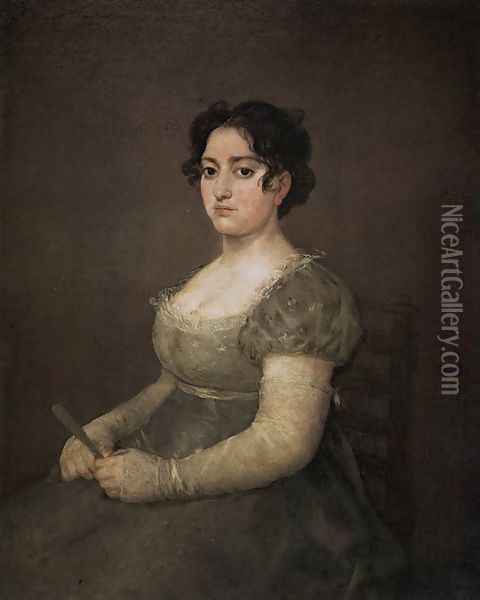 Portrait of a Lady with a Fan Oil Painting - Francisco De Goya y Lucientes