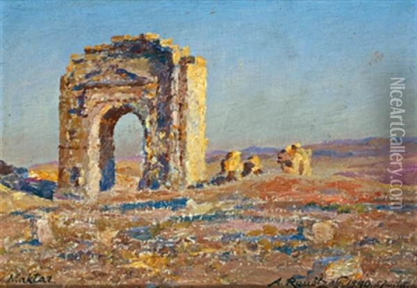 Ruines A Maktar Oil Painting - Alexandre Roubtzoff