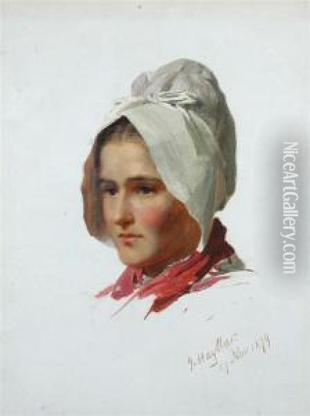 Portrait Of Miss Edith Hayllar Oil Painting - James Hayllar