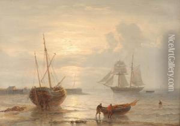 Coast View Oil Painting - George Willem Opdenhoff
