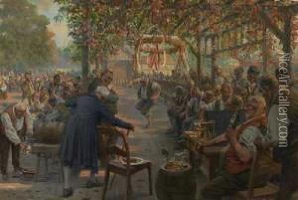 Kegelturnier Auf Dem Jahrmarkt Oil Painting - Hans W. Schmidt