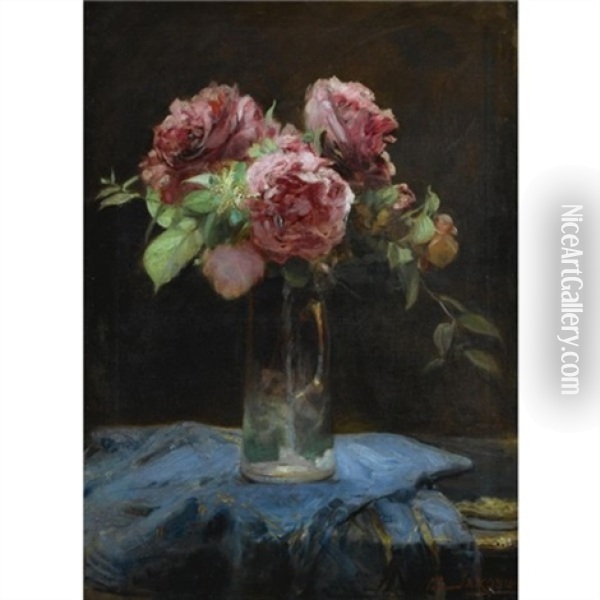 Roses Oil Painting - Georgios Jakobides