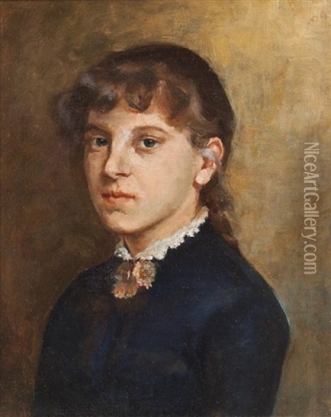 Portrait Of A Young Woman Oil Painting - Robert Koehler
