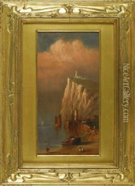 Cliff-side Lighthouse Oil Painting - Charles Henry Gifford