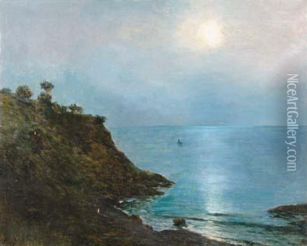 Marine Au Clair De Lune Oil Painting - Luis Graner Arrufi
