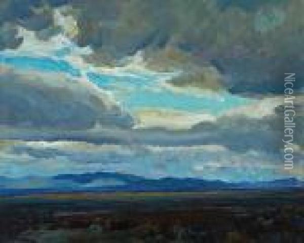 Approaching Storm, Coast Range, California Oil Painting - Maynard Dixon