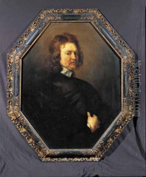 Portrait Of Edward Hyde, 1st Earl Of Clarendon (1609-1674) Oil Painting - Adriaen Hanneman
