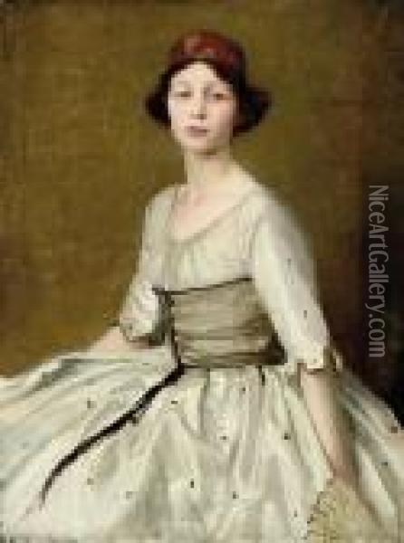 Portrait Of Miss Vivian Marriot Oil Painting - George Spencer Watson