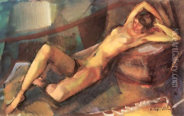 Reclining Nude 1911 Oil Painting - Marsden Hartley