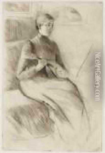 The Mandolin Player (b. 130) Oil Painting - Mary Cassatt