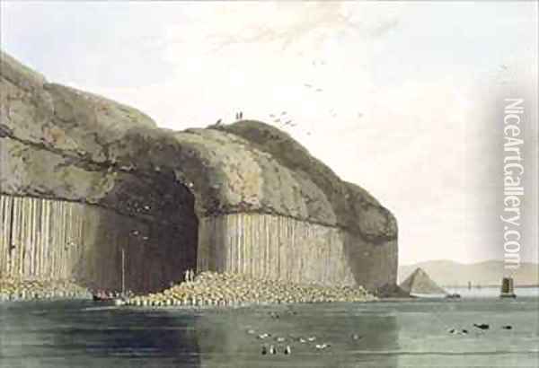 Entrance to Fingals Cave Staffa Oil Painting - William Daniell RA