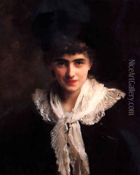 Portrait of Madame Roland Oil Painting - Gustave Jean Jacquet