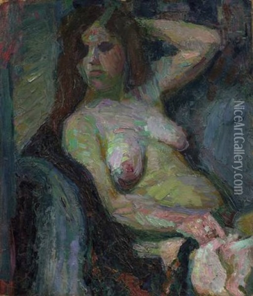 Sitzender Akt Oil Painting - Franz Noelken