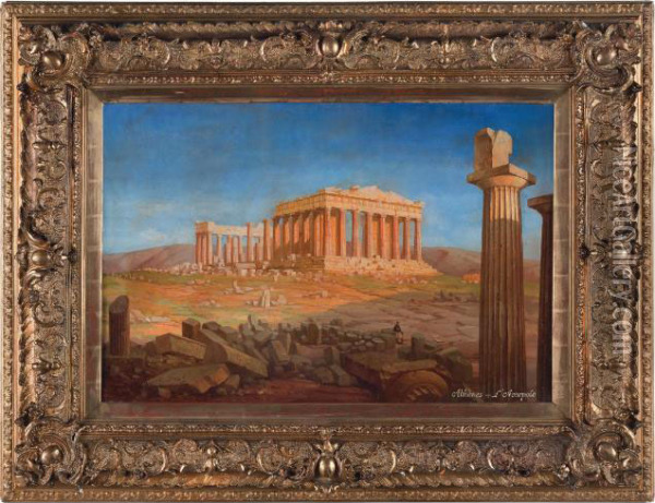 Veduta Dell'acropoli Oil Painting - Angelos Giallina
