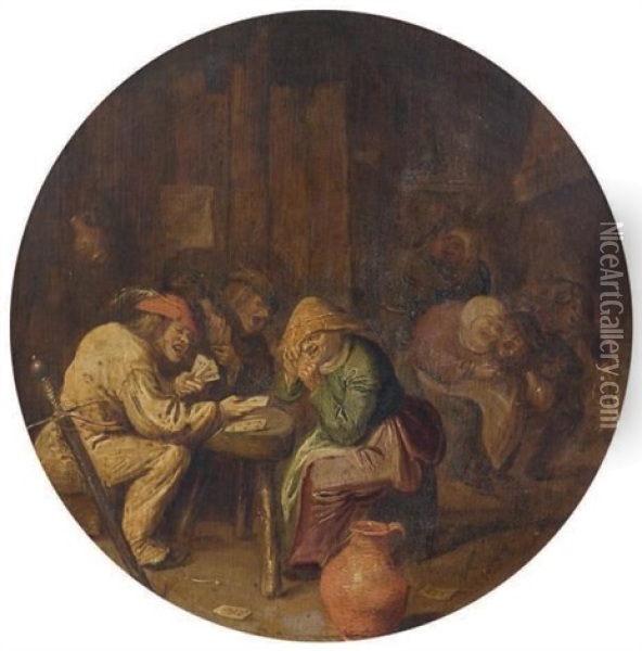 Joueurs De Cartes Dans Une Auberge Oil Painting - Pieter Jansz Quast