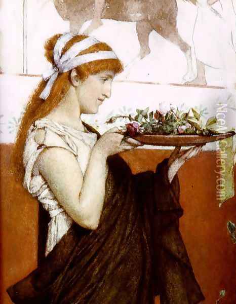A Votive Offering Detail Oil Painting - Sir Lawrence Alma-Tadema