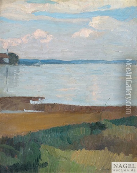 Landschaft Am Ammersee, 1921 Oil Painting - Christian Landenberger
