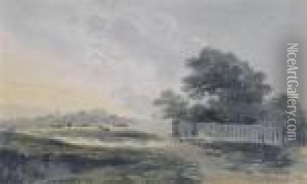 A View In A Park Around Hampstead Highgate Or Regent's Park Oil Painting - John Glover