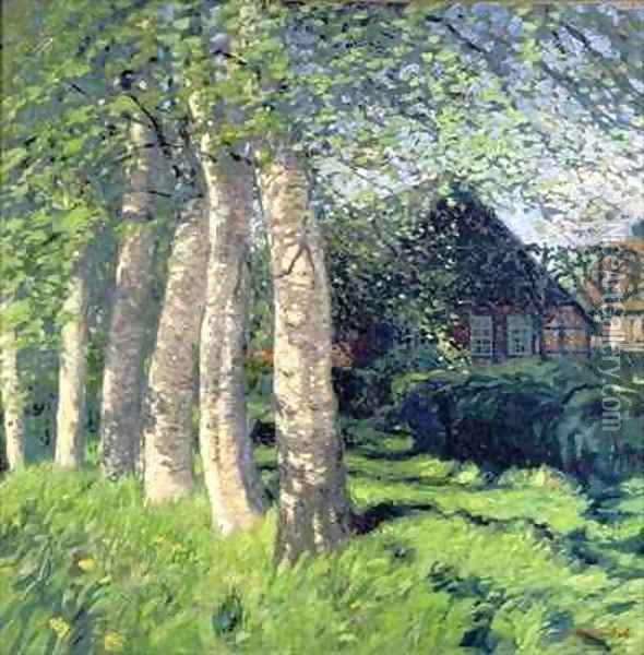 Spring in Worpswede Oil Painting - Hans am Ende